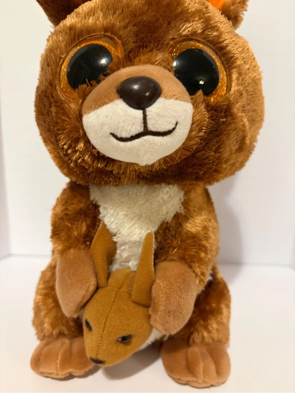 Kipper Brown Kangaroo with Joey Stuffed Animal Plush Toy TY 11 Inches